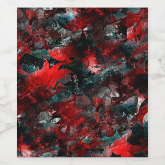 Die Nacht der blinkenden, verwischten roten Blätte Weinetikett (Einzelnes Label)