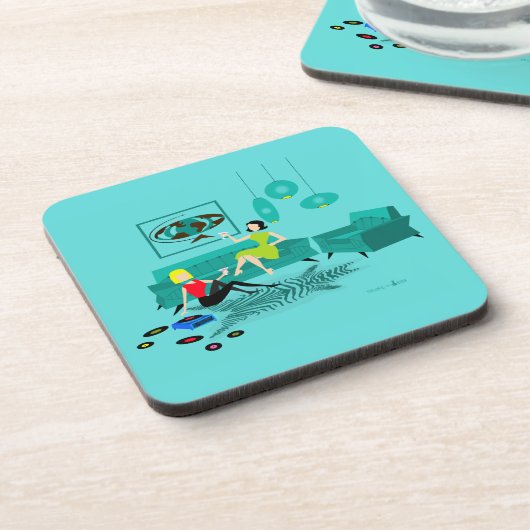 Die Nacht der Retro Mädchen im harten Getränkeuntersetzer (Linke Seite)