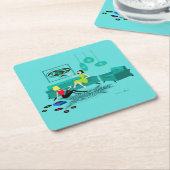 Die Nacht der Retro Mädchen im harten Rechteckiger Pappuntersetzer (angewinkelt)