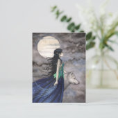Die Nacht der Wolf Fantasy Art Postcard Postkarte (Stehend Vorderseite)