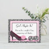 Die Nacht des Mädchens in PJ-Party Einladung (Stehend Vorderseite)