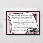 Die Nacht des Mädchens in PJ-Party Einladung (Rückseite)