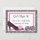 Die Nacht des Mädchens in PJ-Party Einladung (Vorderseite)