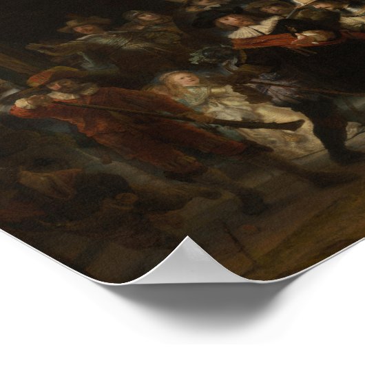 Die Nacht des Rembrandt-Barock-Meisterwerk Poster (Ecke)