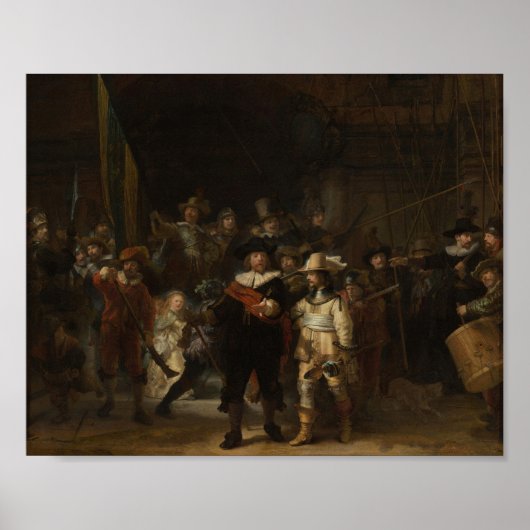 Die Nacht des Rembrandt-Barock-Meisterwerk Poster (Vorne)