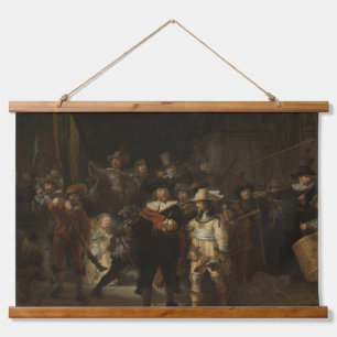 Die Nacht des Rembrandt-Barock-Meisterwerk Wandteppich Mit Holzrahmen