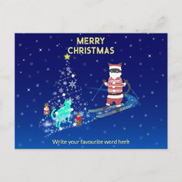 Die Nacht des Weihnachtsmanns in der Erwärmung Ankündigungspostkarte