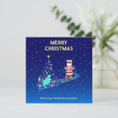 Die Nacht des Weihnachtsmanns in der Erwärmung Einladung (Stehend Vorderseite)