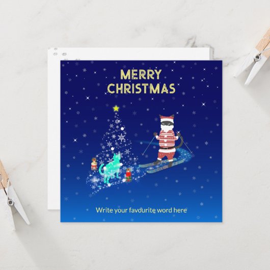 Die Nacht des Weihnachtsmanns in der Erwärmung Einladung (Vorderseite/Rückseite Beispiel)