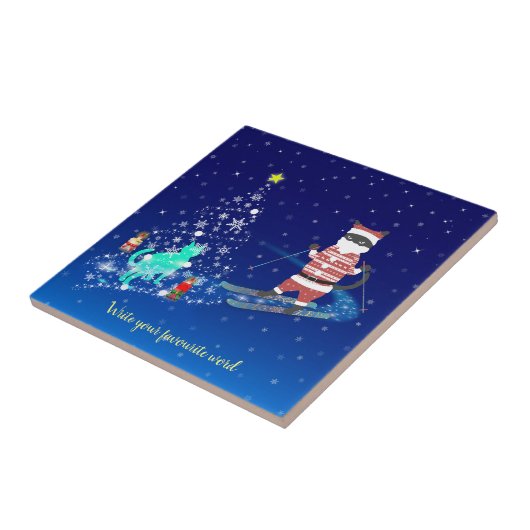 Die Nacht des Weihnachtsmanns in der Erwärmung Fliese (Seite)