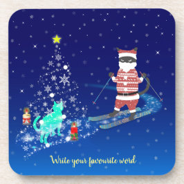 Die Nacht des Weihnachtsmanns in der Erwärmung Getränkeuntersetzer