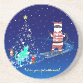Die Nacht des Weihnachtsmanns in der Erwärmung Getränkeuntersetzer