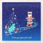 Die Nacht des Weihnachtsmanns in der Erwärmung Glasuntersetzer (Vorderseite)