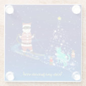 Die Nacht des Weihnachtsmanns in der Erwärmung Glasuntersetzer (Rückseite)