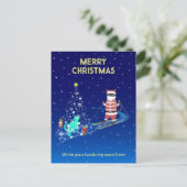 Die Nacht des Weihnachtsmanns in der Erwärmung Postkarte (Stehend Vorderseite)