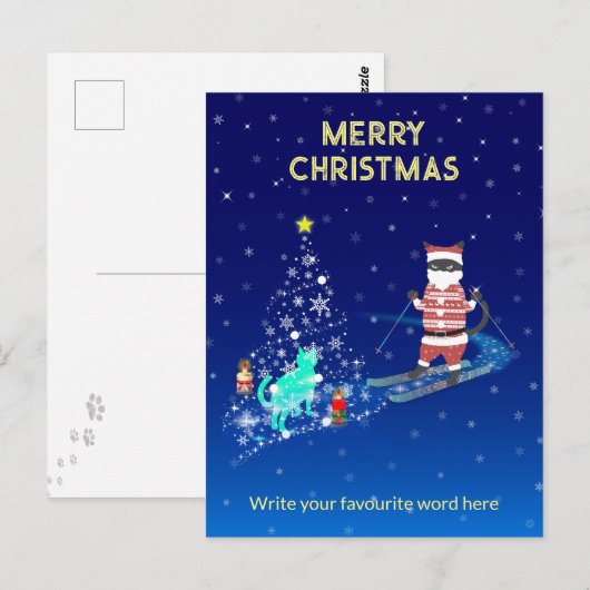 Die Nacht des Weihnachtsmanns in der Erwärmung Postkarte (Vorne/Hinten)