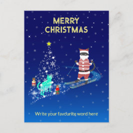 Die Nacht des Weihnachtsmanns in der Erwärmung Postkarte