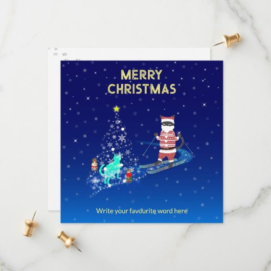 Die Nacht des Weihnachtsmanns in der Erwärmung Save The Date (Vorderseite/Rückseite Beispiel)