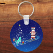 Die Nacht des Weihnachtsmanns in der Erwärmung Schlüsselanhänger (Vorderseite)