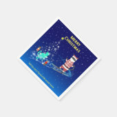 Die Nacht des Weihnachtsmanns in der Erwärmung Serviette (Ecke)