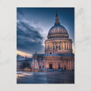 Die Nacht fällt über die St. Paul's Cathedral, Lon Postkarte