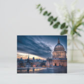 Die Nacht fällt über die St. Paul's Cathedral, Lon Postkarte (Stehend Vorderseite)