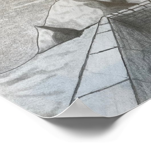 Die Nacht im Gebirge Poster (Ecke)