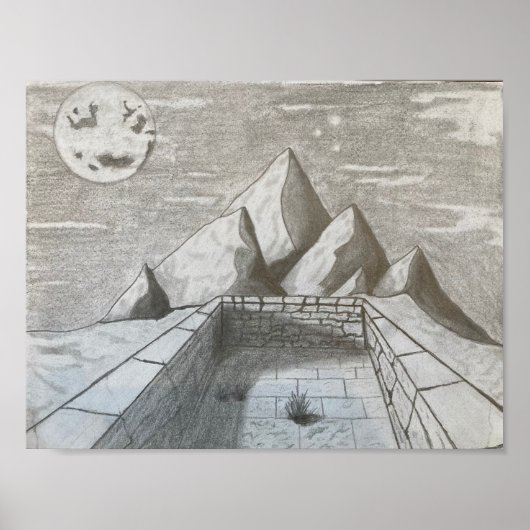 Die Nacht im Gebirge Poster (Vorne)