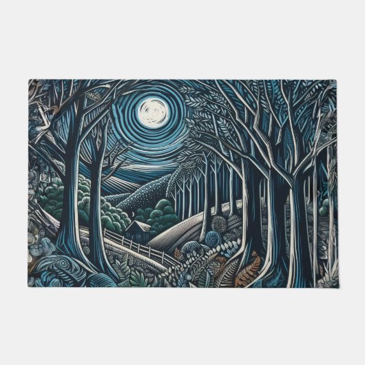 Die Nacht im Wald Fußmatte (Vorderseite)