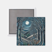 Die Nacht im Wald Magnet (Vorderseite/Rückseite)