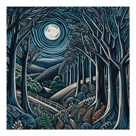 Die Nacht im Wald Poster (Vorderseite)