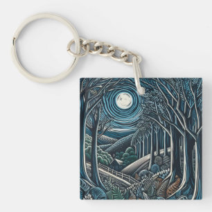 Die Nacht im Wald Schlüsselanhänger