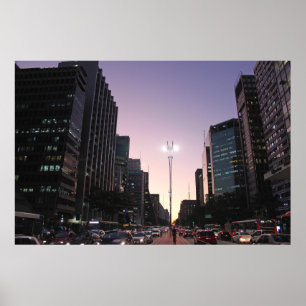 Die Nacht in der Paulista Allee - Sao-Paulo Poster