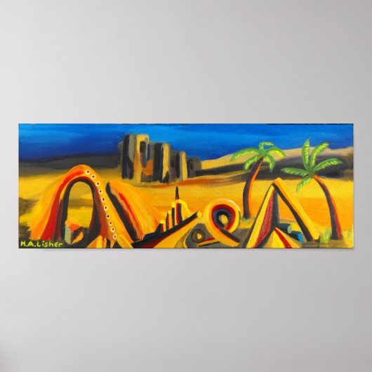 Die Nacht in der Wüstenkunst Poster (Vorne)