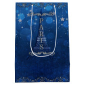 Die Nacht in Paris unter dem blauem Silber-Party d Mittlere Geschenktüte (Rückseite)