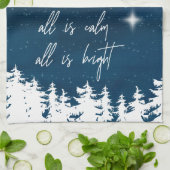 Die Nacht ist ruhig, alles ist helle Weihnachten Küchentuch (Gefaltet)
