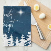 Die Nacht ist ruhig, alles ist helle Weihnachten Küchentuch (Viertel Falte)