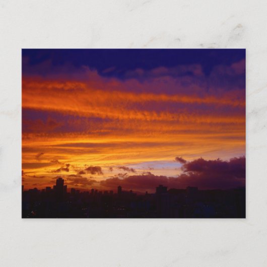 Die Nacht über der Stadt Postkarte (Vorderseite)