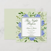 Die Nacht vor Blue Hydrangea Einladung (Vorne/Hinten)