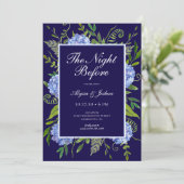 Die Nacht vor Blue Hydrangea Einladung (Stehend Vorderseite)