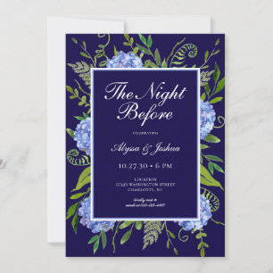 Die Nacht vor Blue Hydrangea Einladung