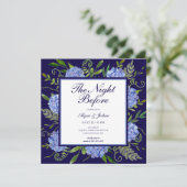 Die Nacht vor Blue Hydrangea Einladung (Stehend Vorderseite)