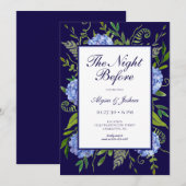 Die Nacht vor Blue Hydrangea Einladung (Vorne/Hinten)