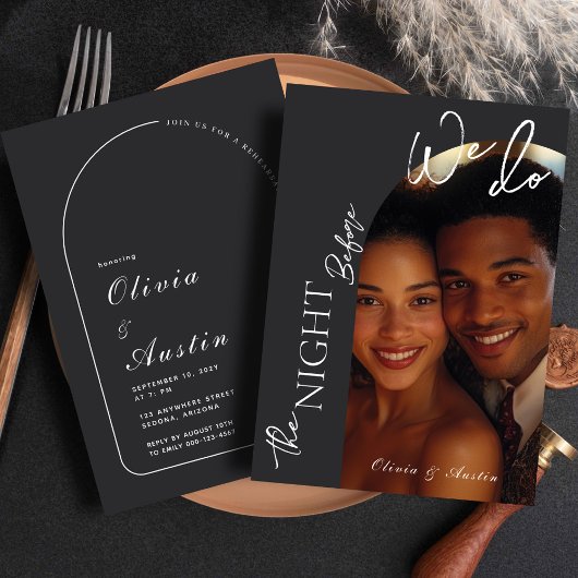 Die Nacht vor dem Abendessen am Foto Probe Einladung