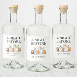 Die Nacht vor dem Abendessen der Probe Alkoholflaschenetikett