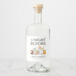 Die Nacht vor dem Abendessen der Probe Alkoholflaschenetikett