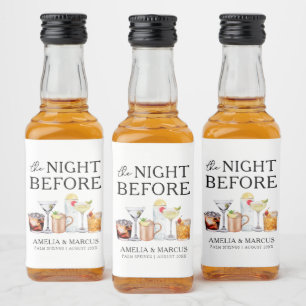 Die Nacht vor dem Abendessen der Probe Alkoholflaschenetikett