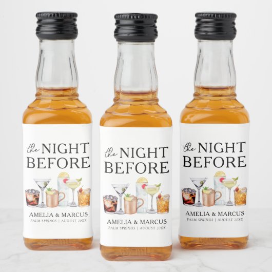 Die Nacht vor dem Abendessen der Probe Alkoholflaschenetikett (Flaschen)