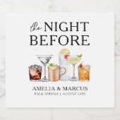 Die Nacht vor dem Abendessen der Probe Bierflaschenetikett (Einzelnes Label)