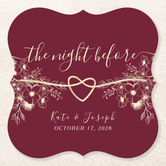 Die Nacht vor dem Abendessen mit blühender Probe Untersetzer (Vorderseite)